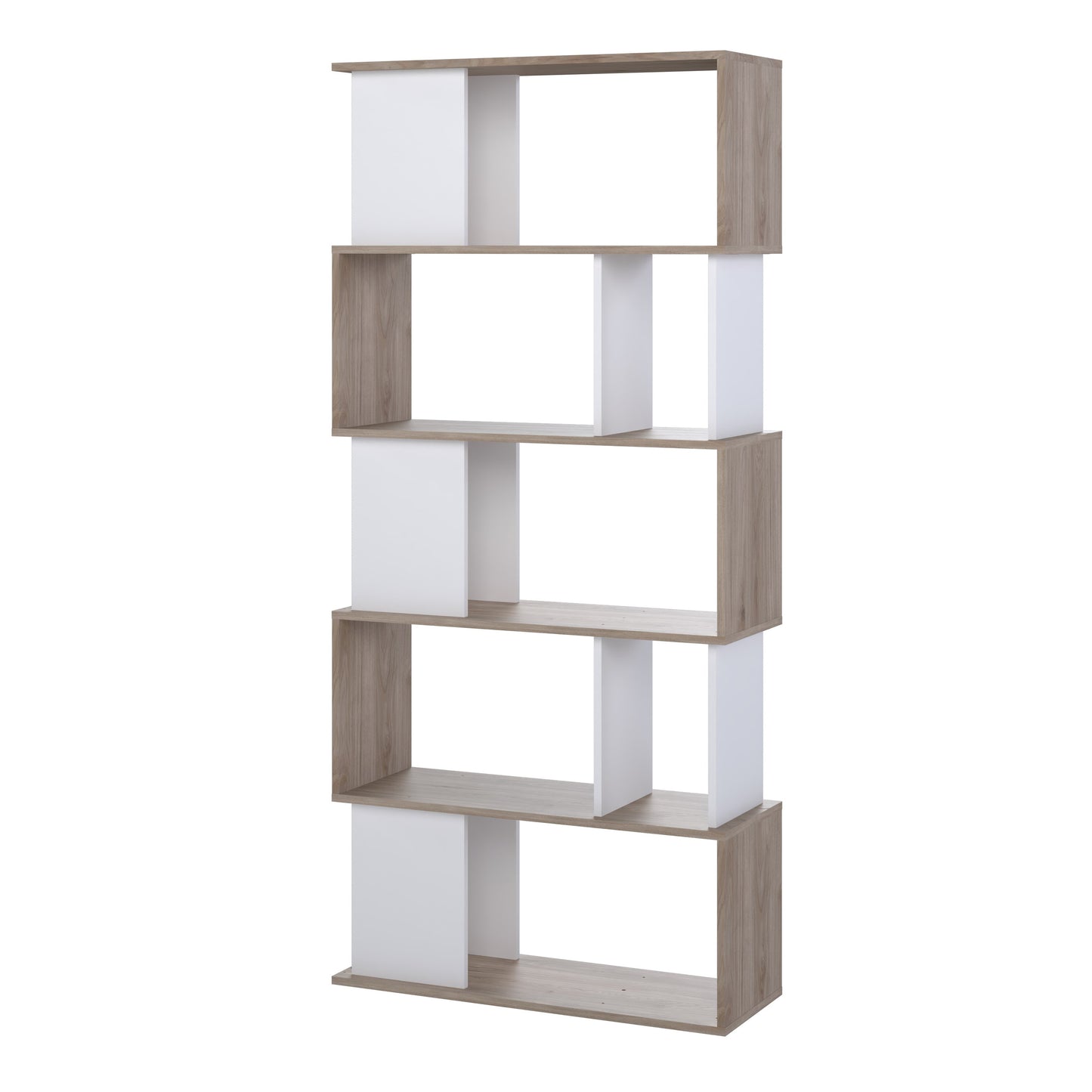 maze open bookcase 4 shelves in jackson hickory oak and white