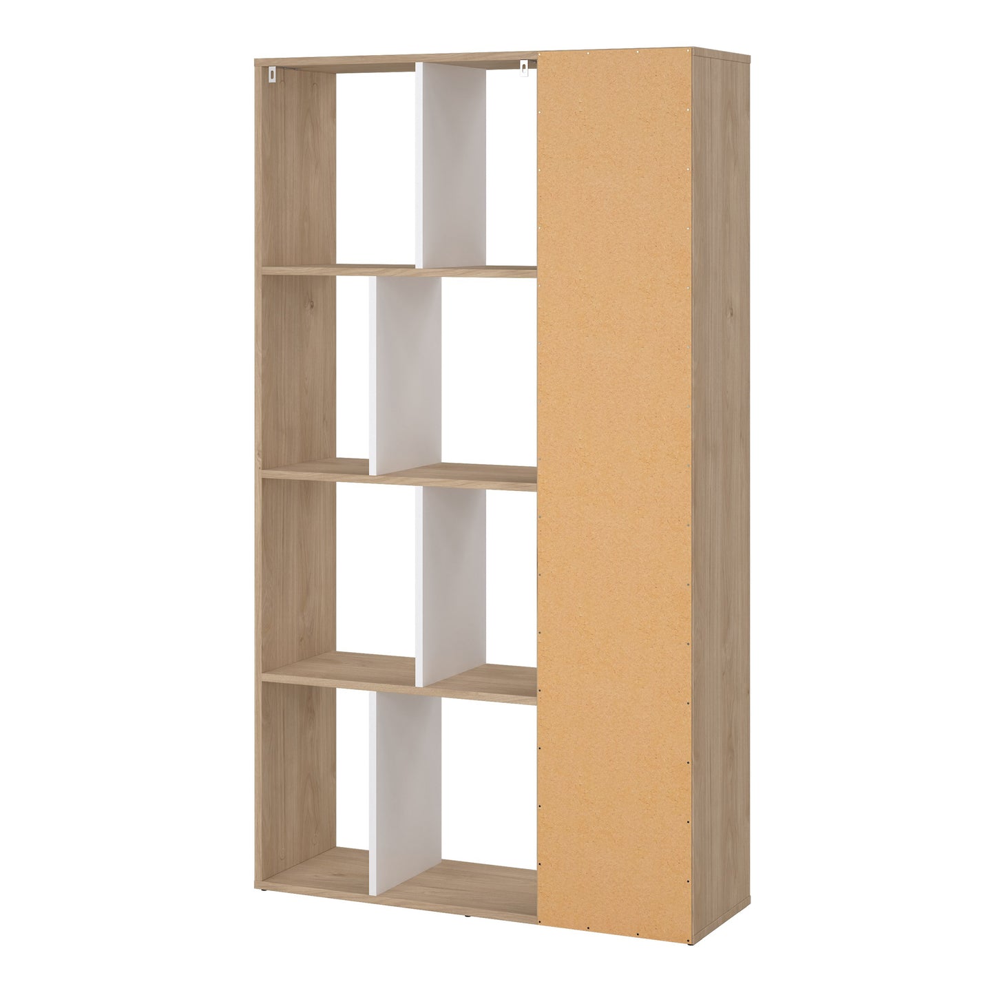 maze bookcase with 1 door in jackson hickory and white high gloss
