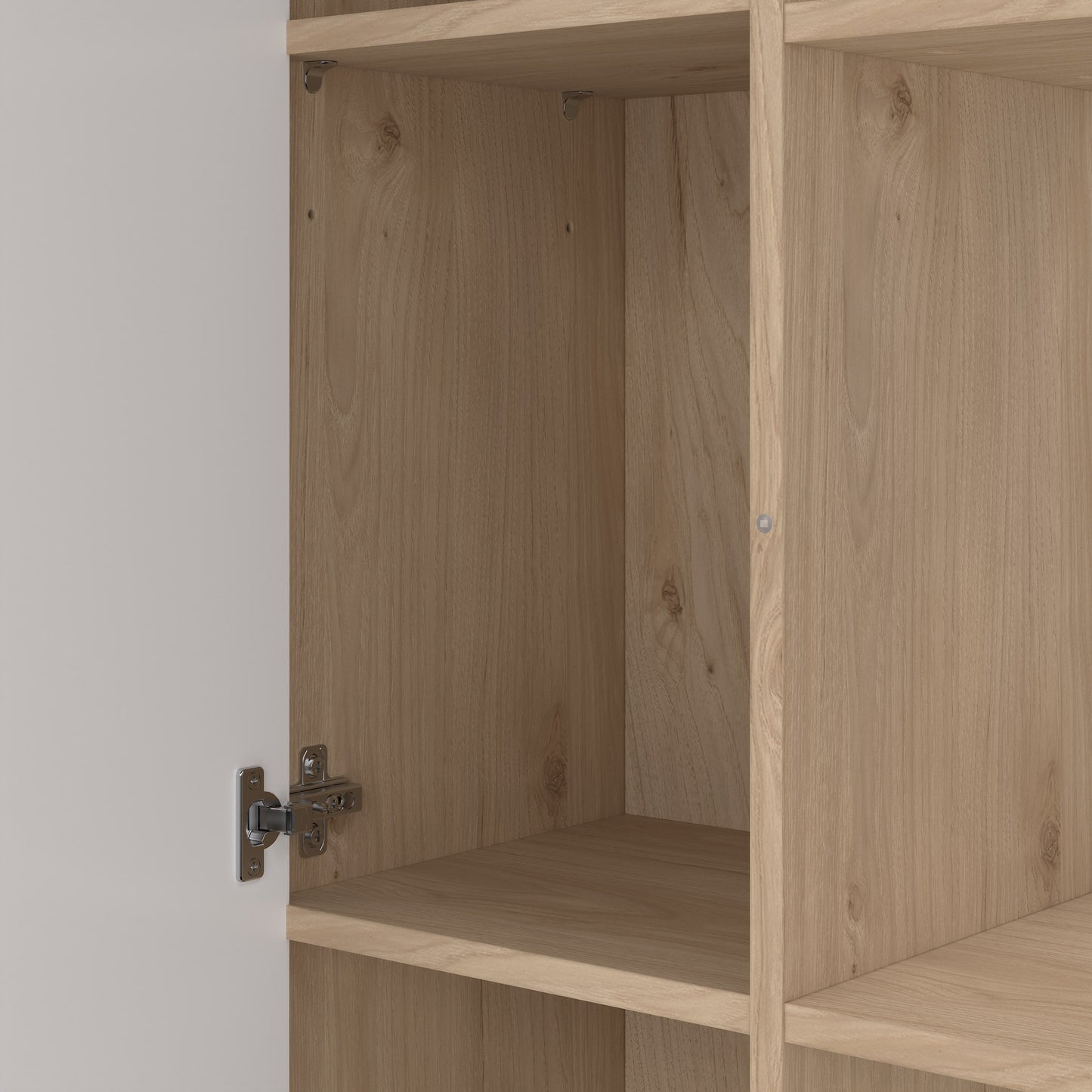 maze bookcase with 1 door in jackson hickory and white high gloss