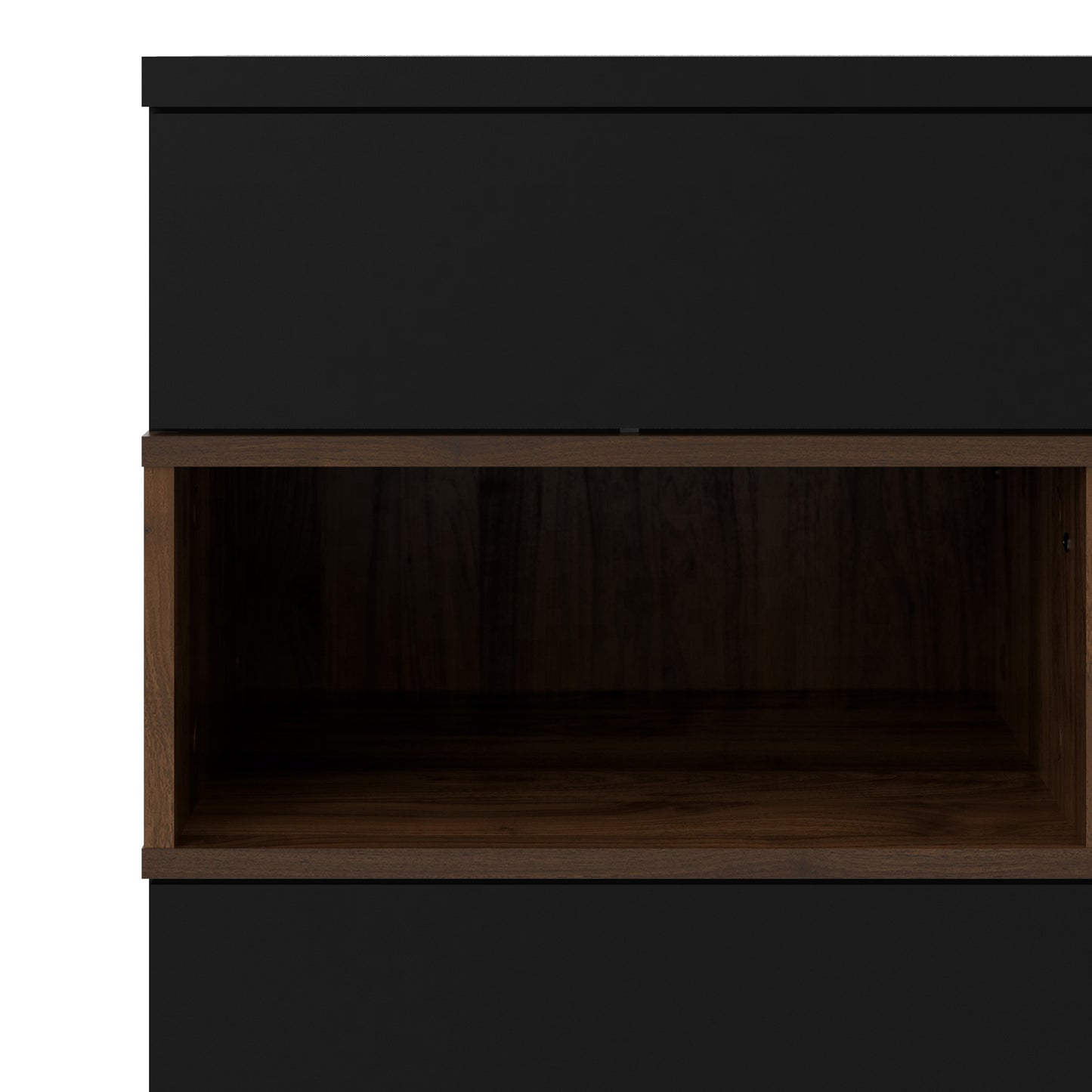 roomers sideboard 2 door 1 drawer in black and walnut