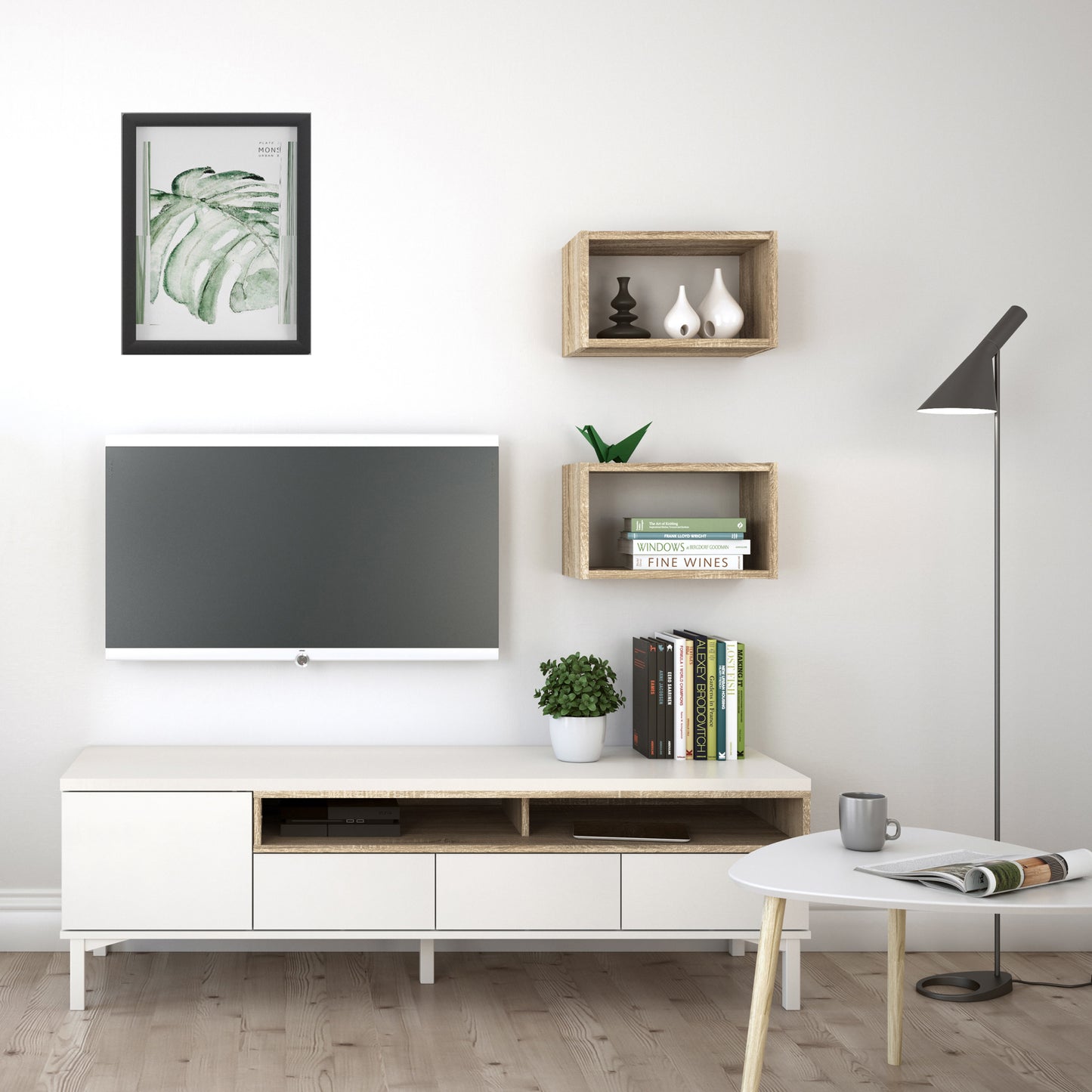 roomers wall shelf unit in oak