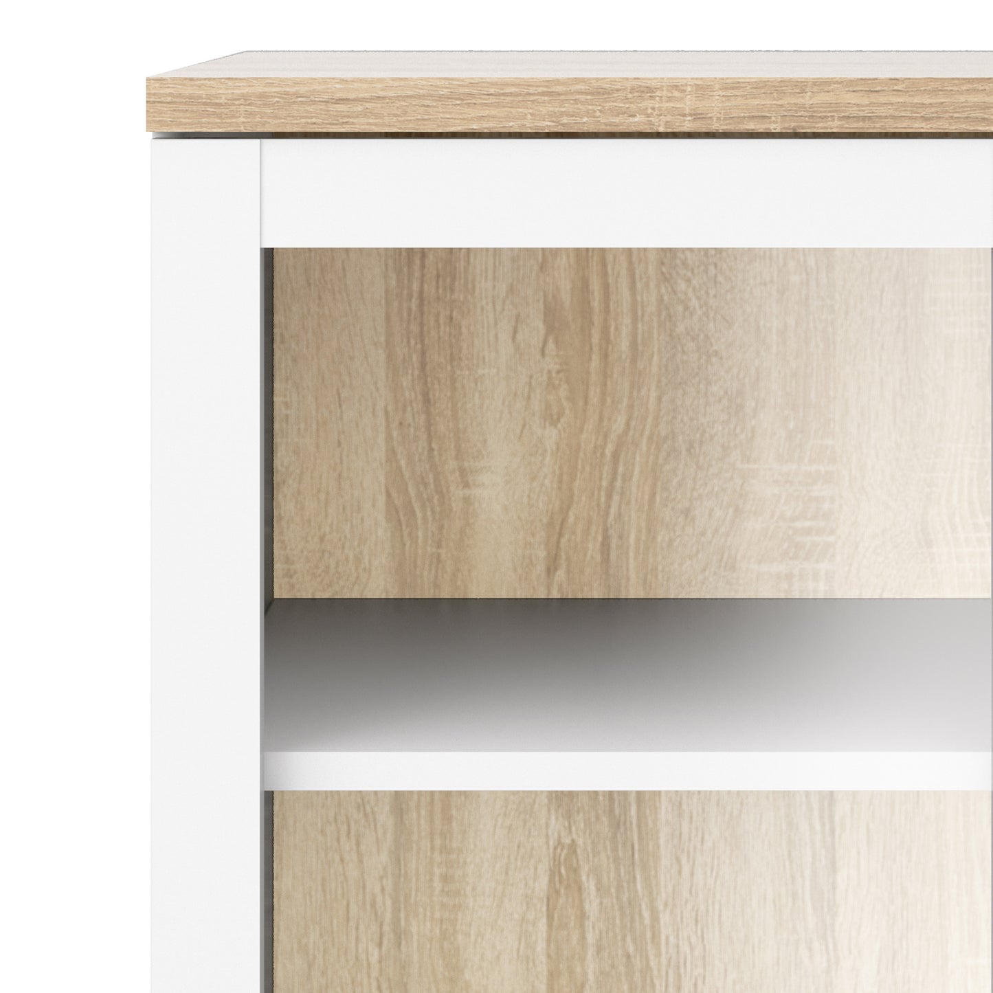 roomers display cabinet glazed 2 doors in white and oak