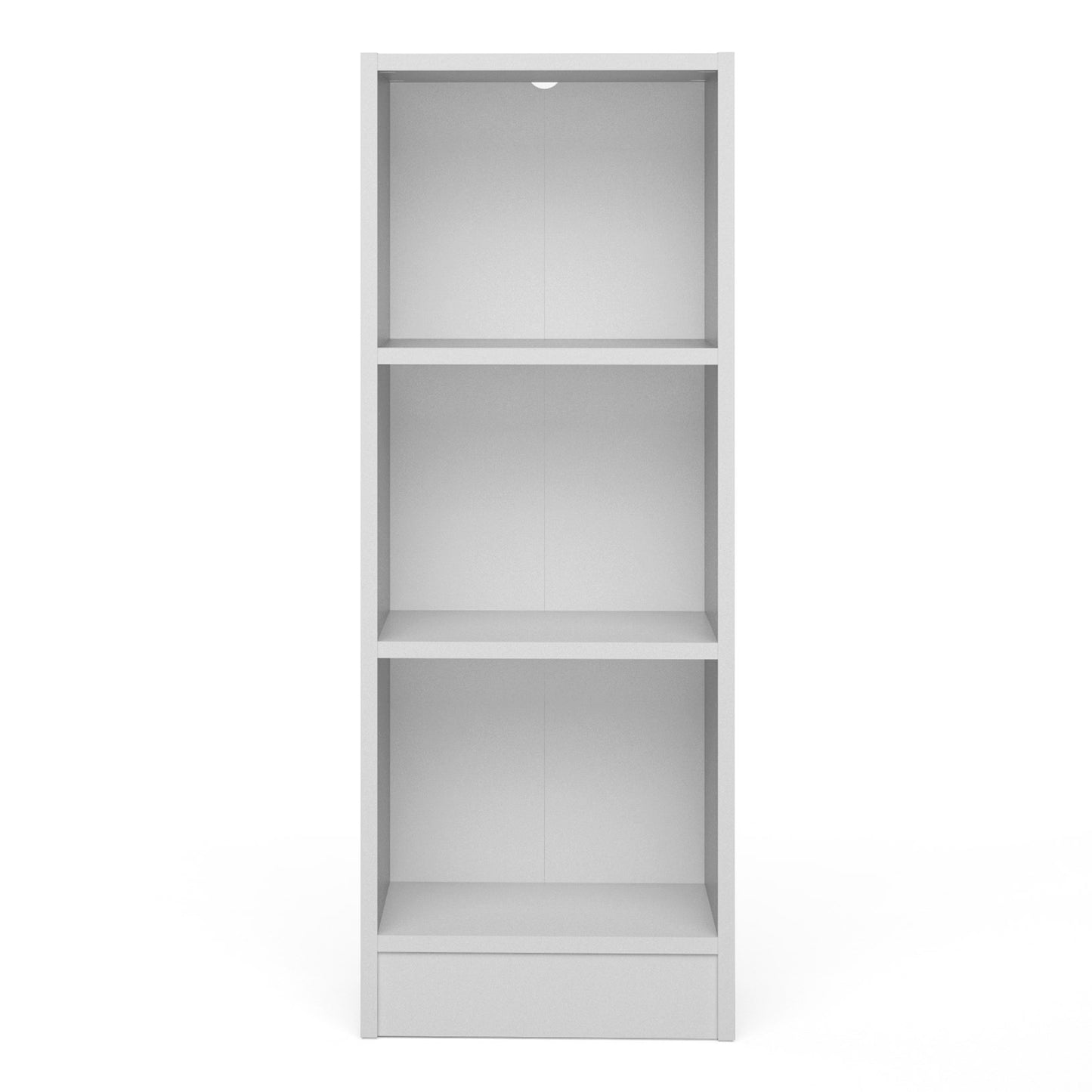 basic low narrow bookcase (2 shelves) in white