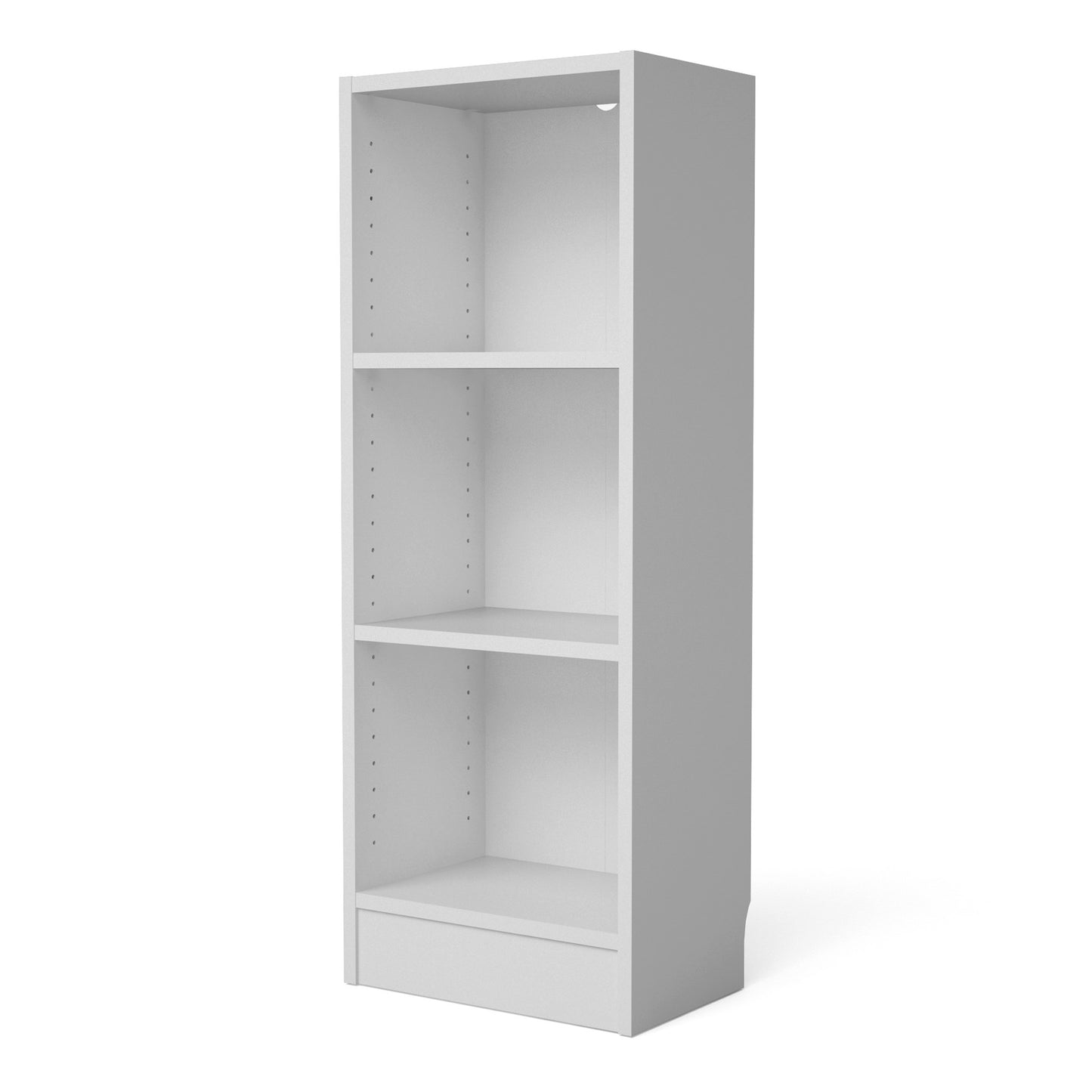 basic low narrow bookcase (2 shelves) in white