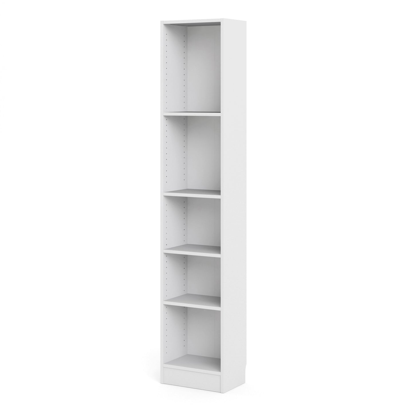 basic tall narrow bookcase (4 shelves) in white