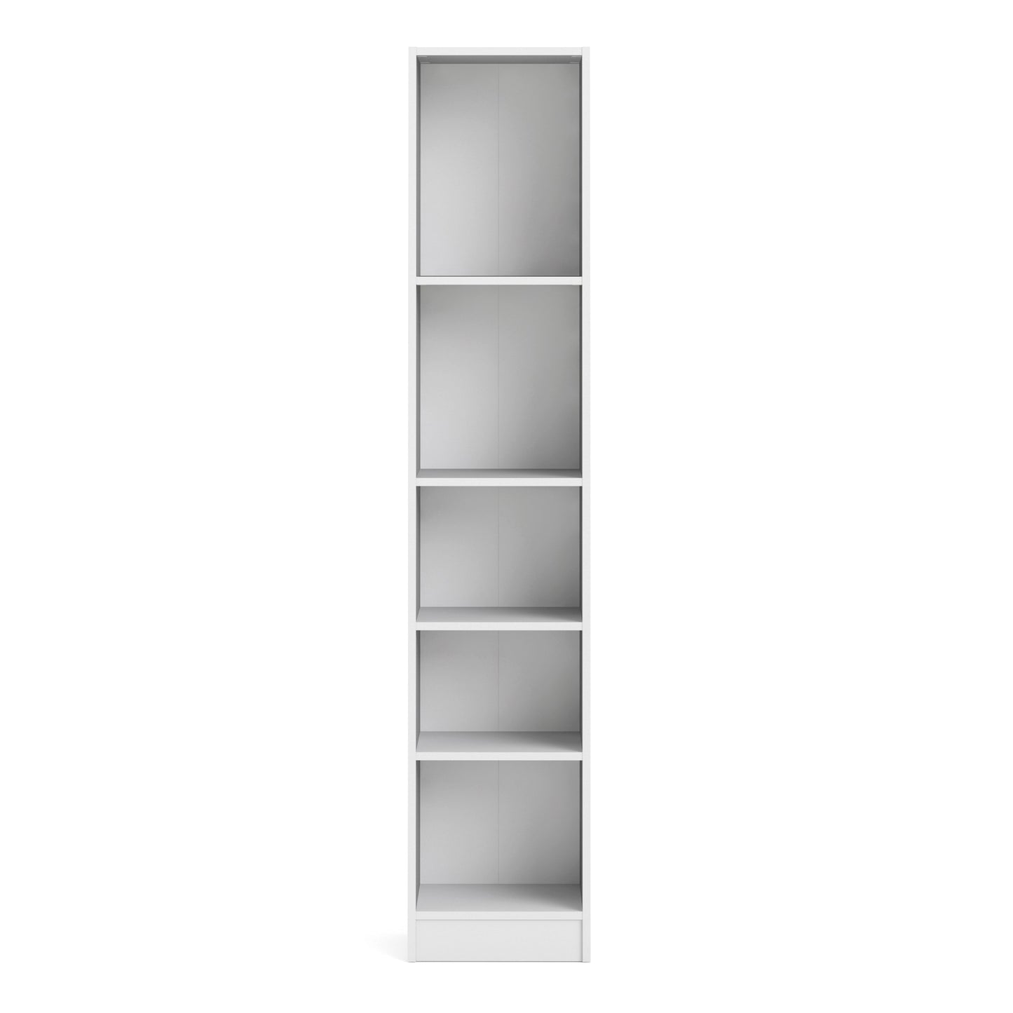 basic tall narrow bookcase (4 shelves) in white