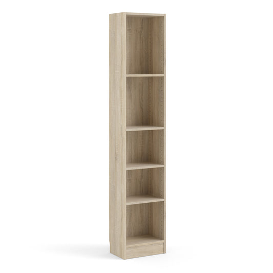 basic tall narrow bookcase (4 shelves) in oak