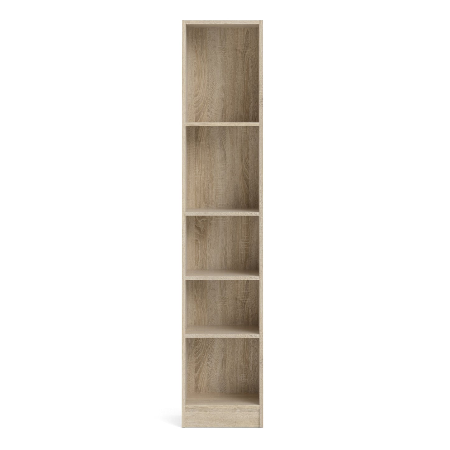 basic tall narrow bookcase (4 shelves) in oak