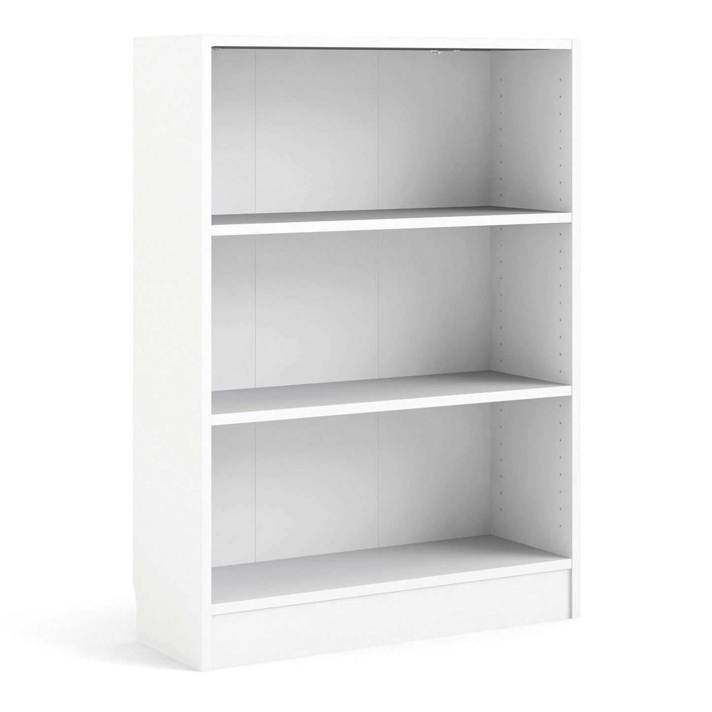 basic low wide bookcase (2 shelves) in white