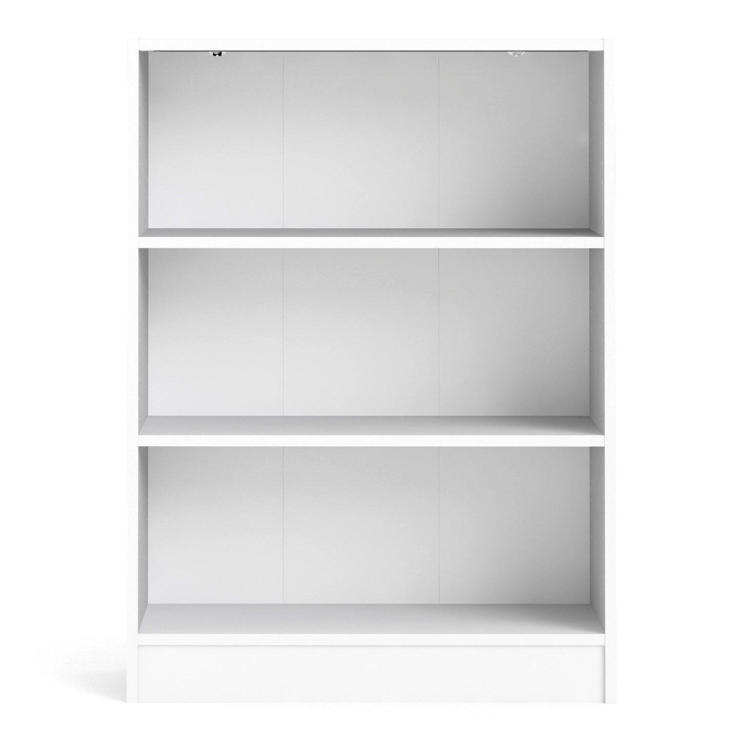 basic low wide bookcase (2 shelves) in white