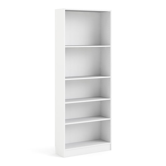 basic tall wide bookcase (4 shelves) in white