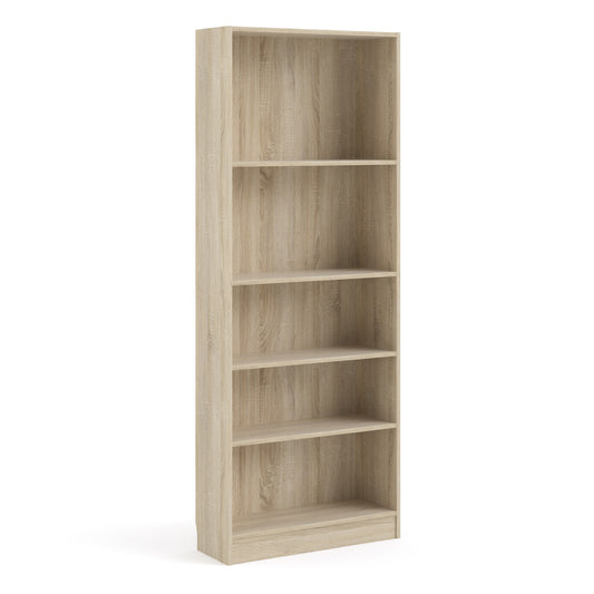 basic tall wide bookcase (4 shelves) in oak