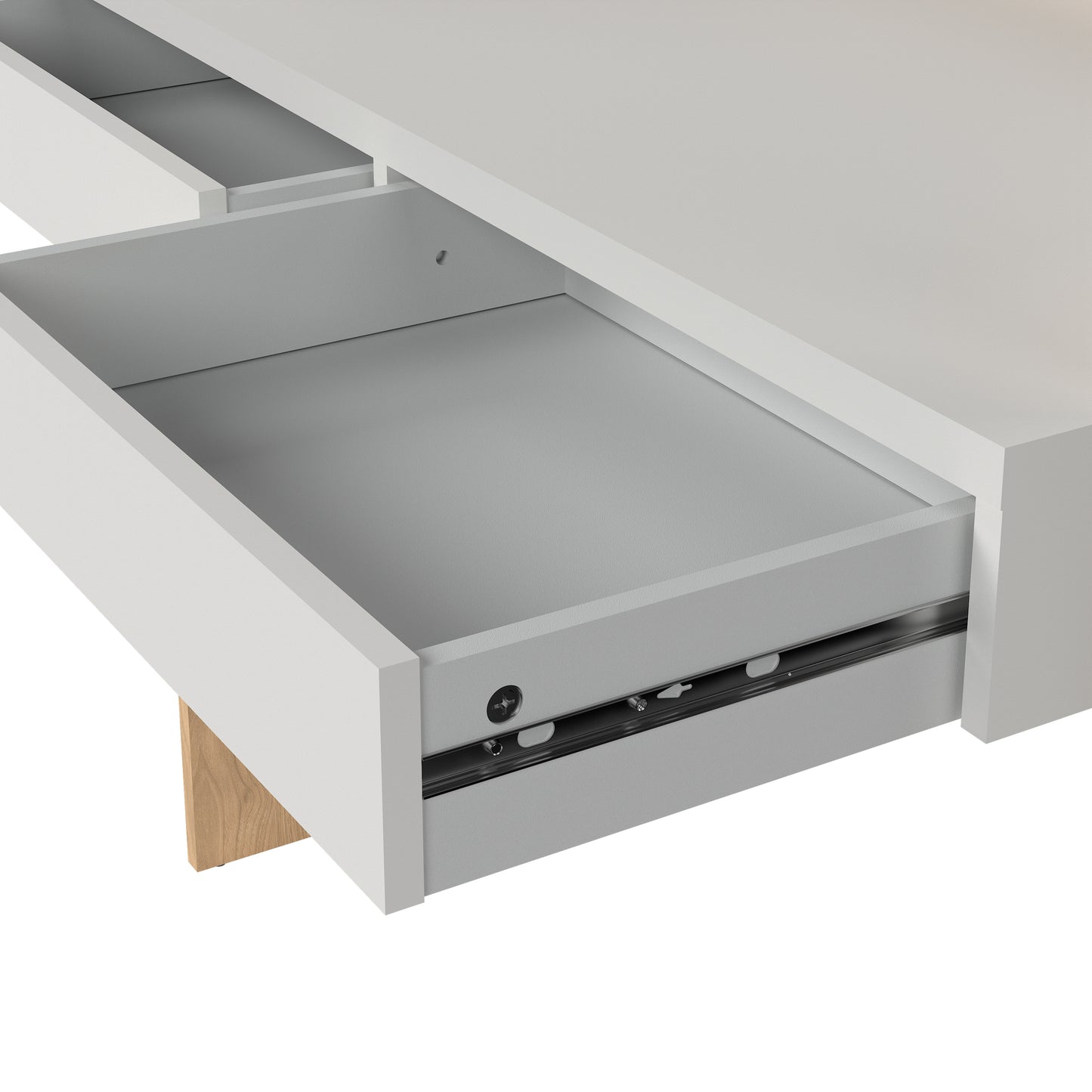 function plus desk 2 drawers in jackson hickory and white