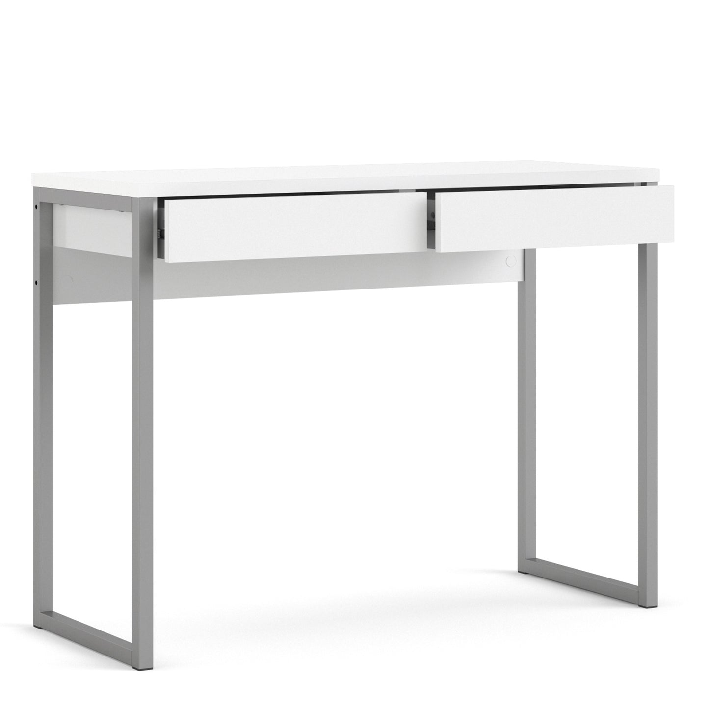 function plus desk 2 drawers in white high gloss