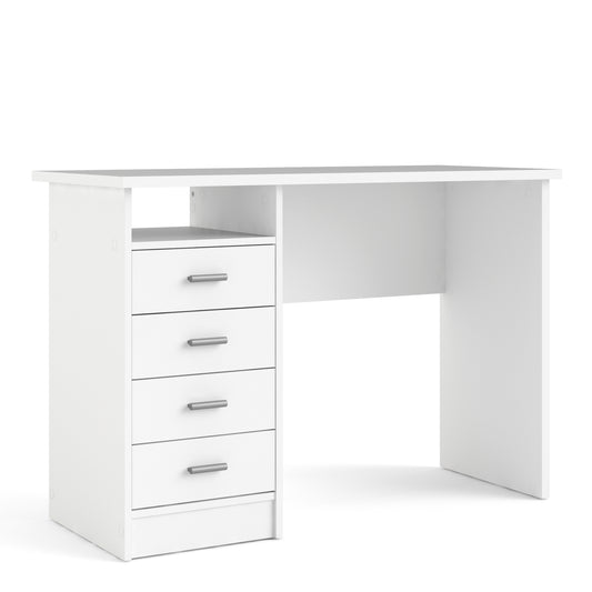function plus 4 drawer desk in white
