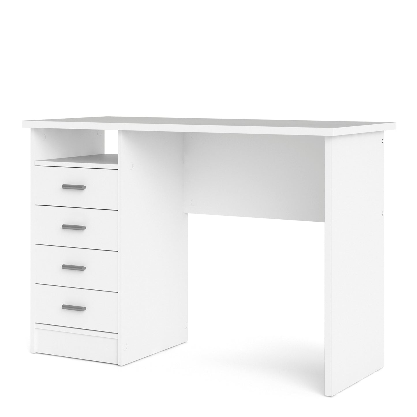 function plus 4 drawer desk in white