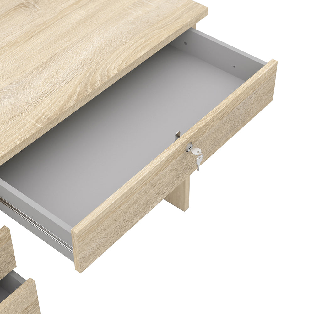 function plus desk 5 drawers in oak