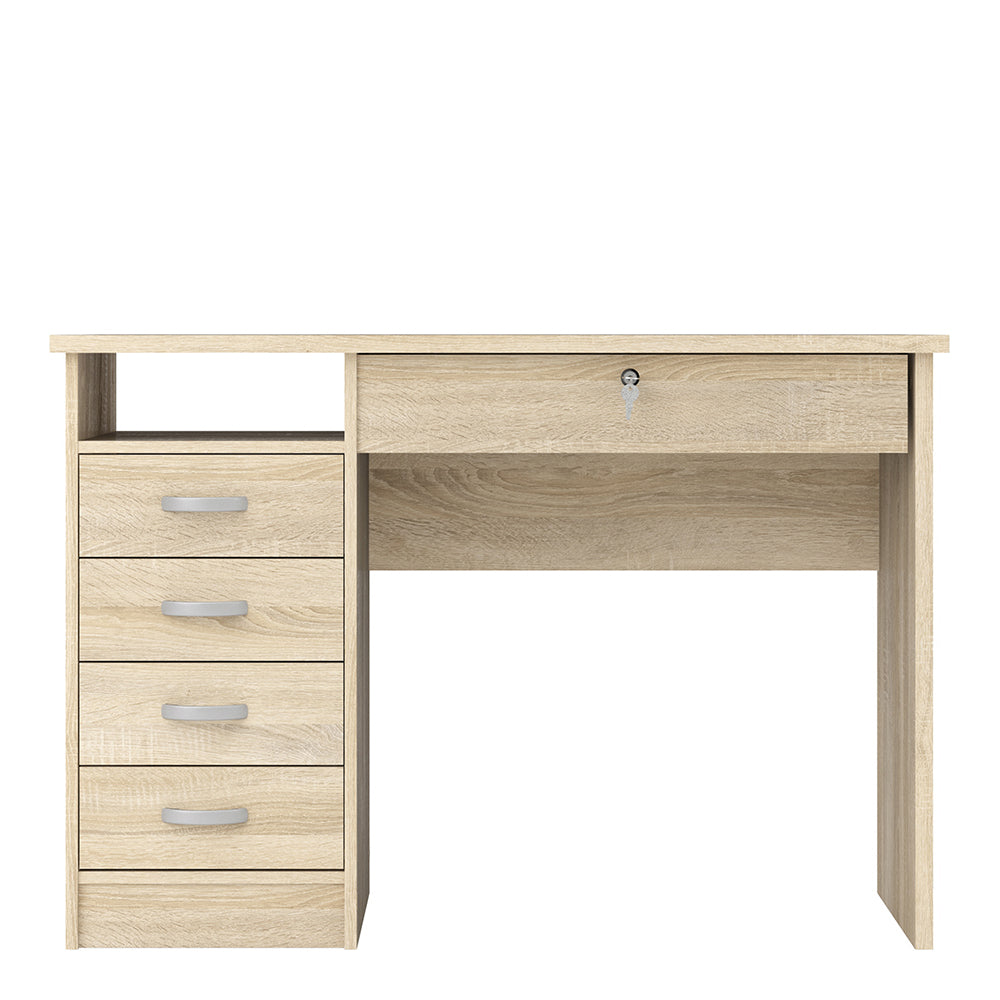 function plus desk 5 drawers in oak