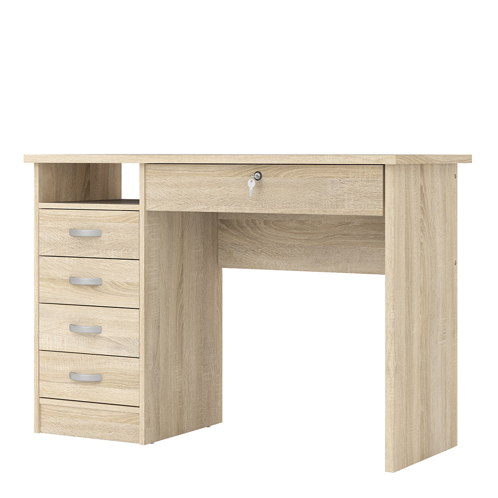 function plus desk 5 drawers in oak