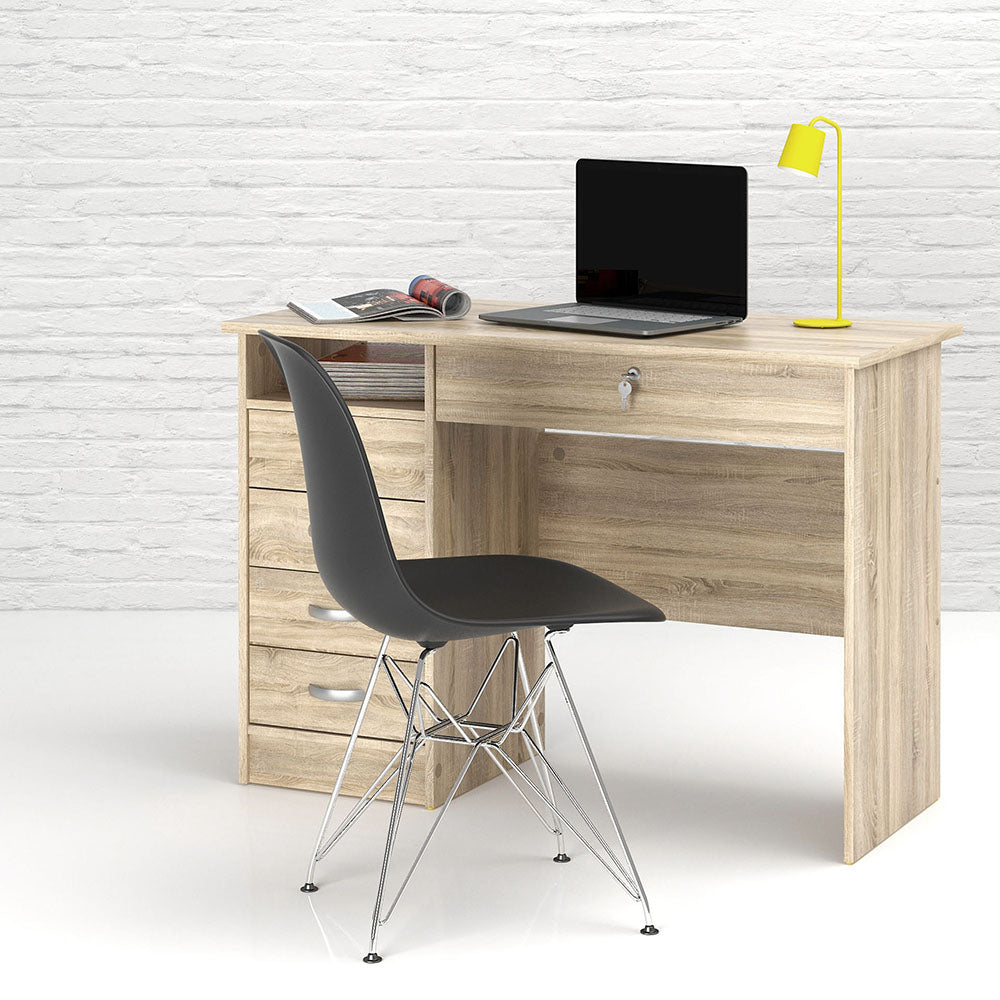 function plus desk 5 drawers in oak