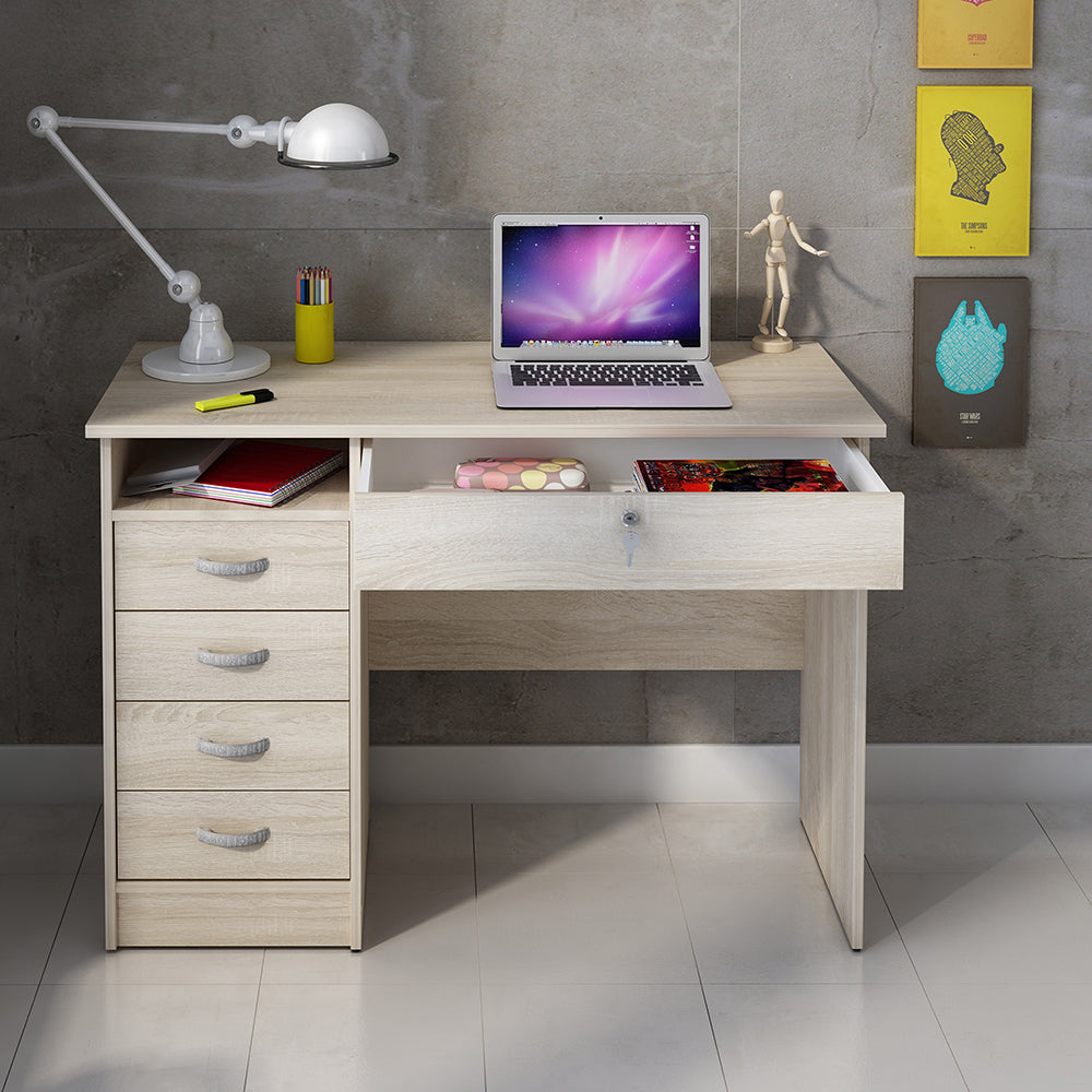 function plus desk 5 drawers in oak