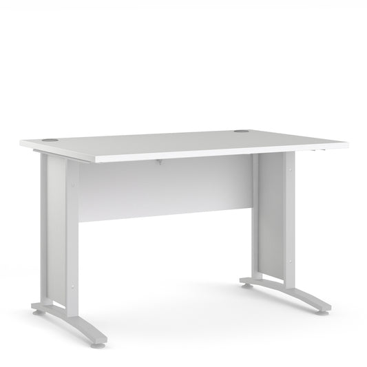 prima desk 120cm in white with white legs