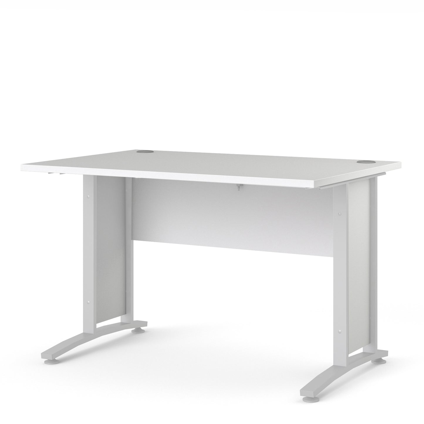 prima desk 120cm in white with white legs