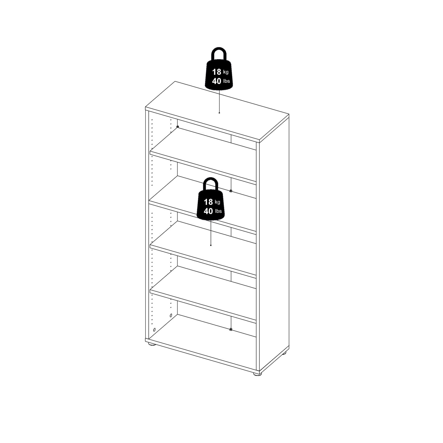 prima bookcase 2 shelves with 2 drawers 2 doors in oak