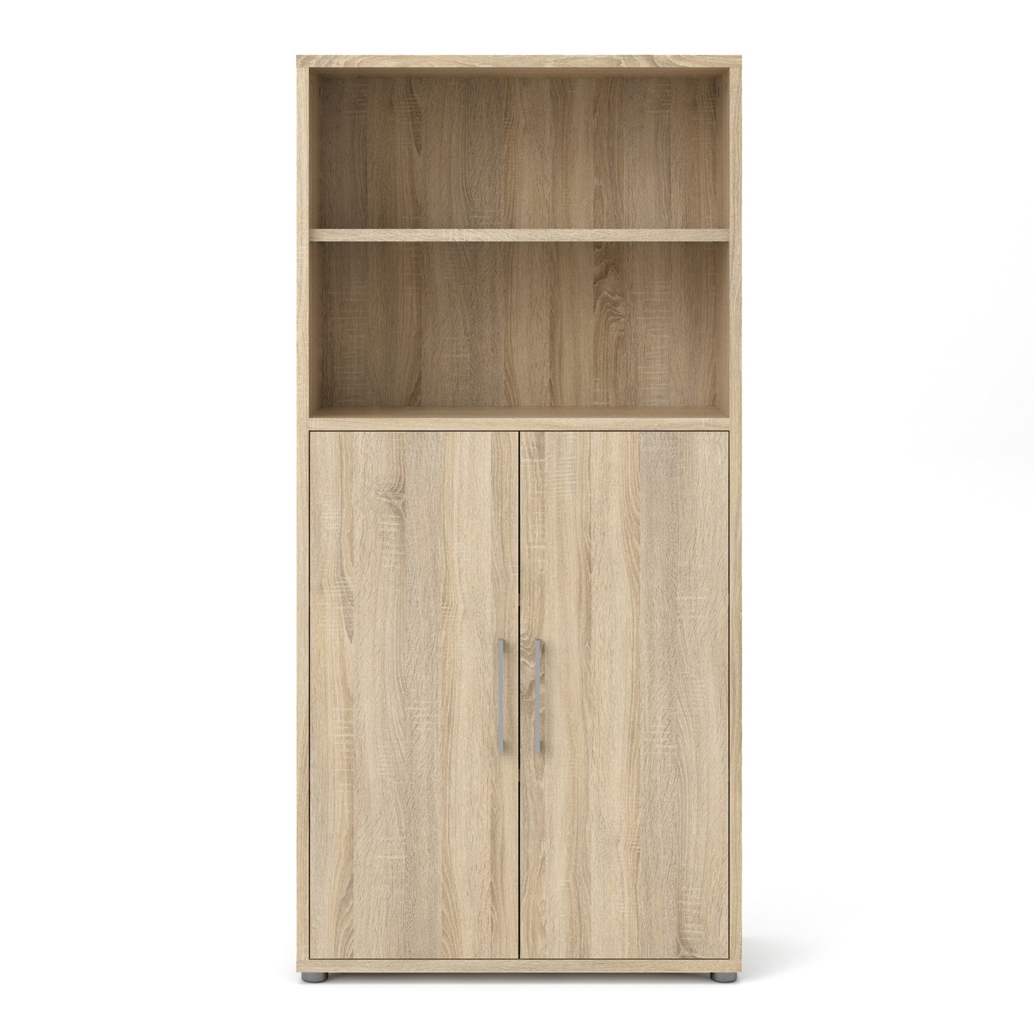 prima bookcase 3 shelves with 2 doors in oak