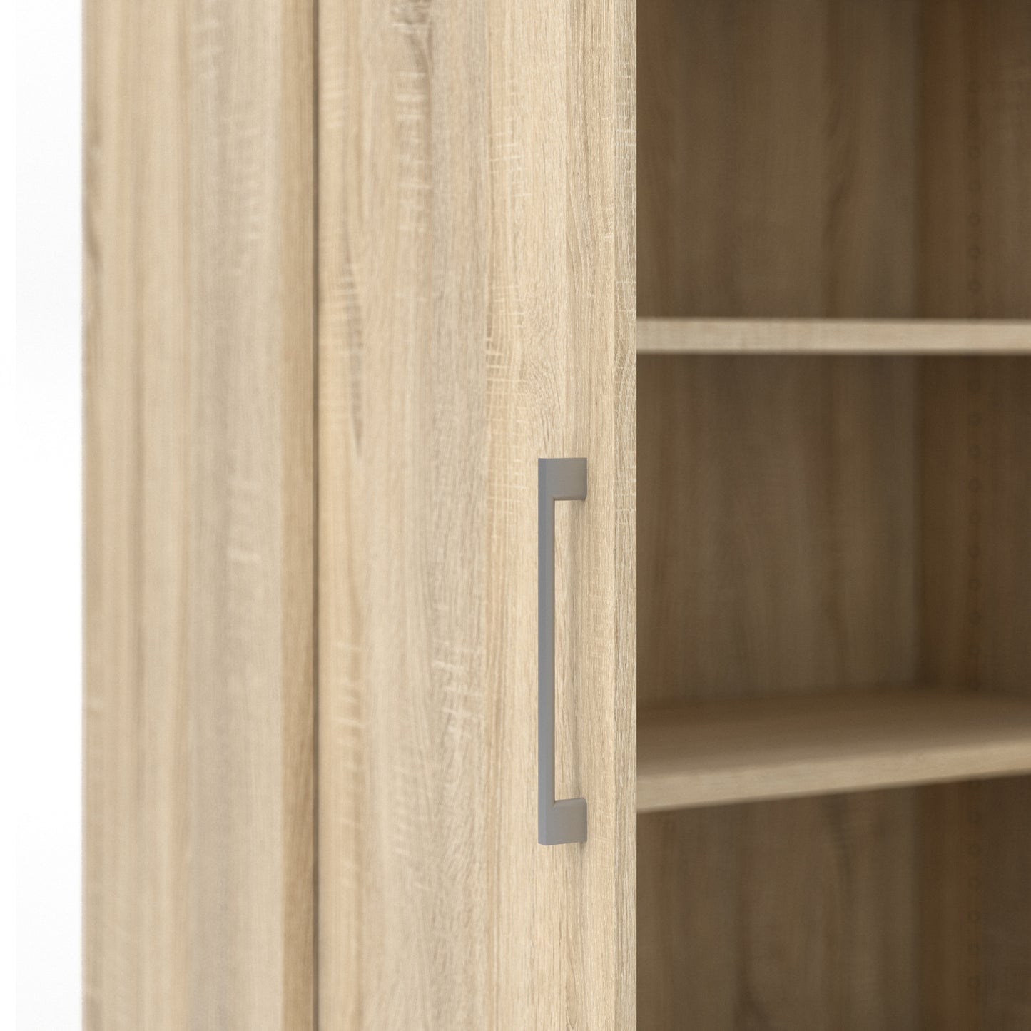 prima bookcase 3 shelves with 2 doors in oak