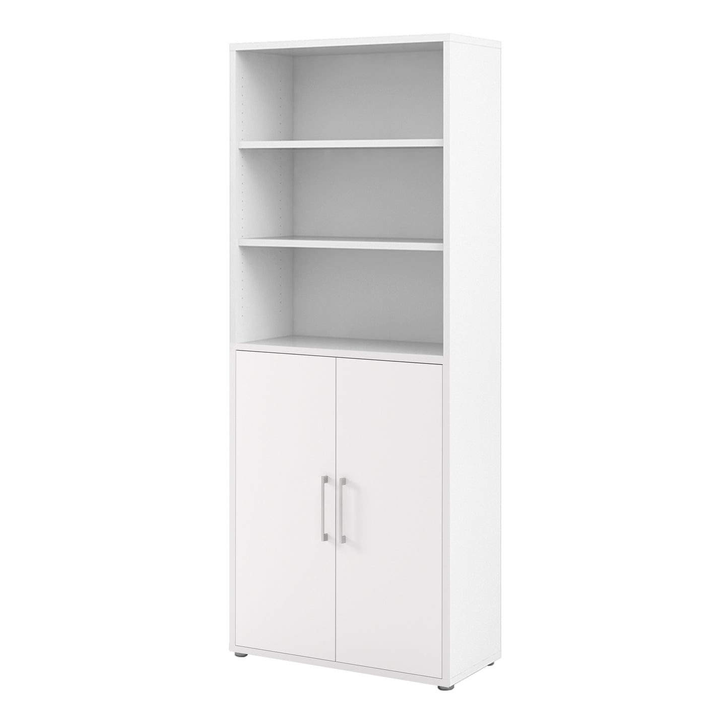 prima bookcase 4 shelves with 2 doors in white