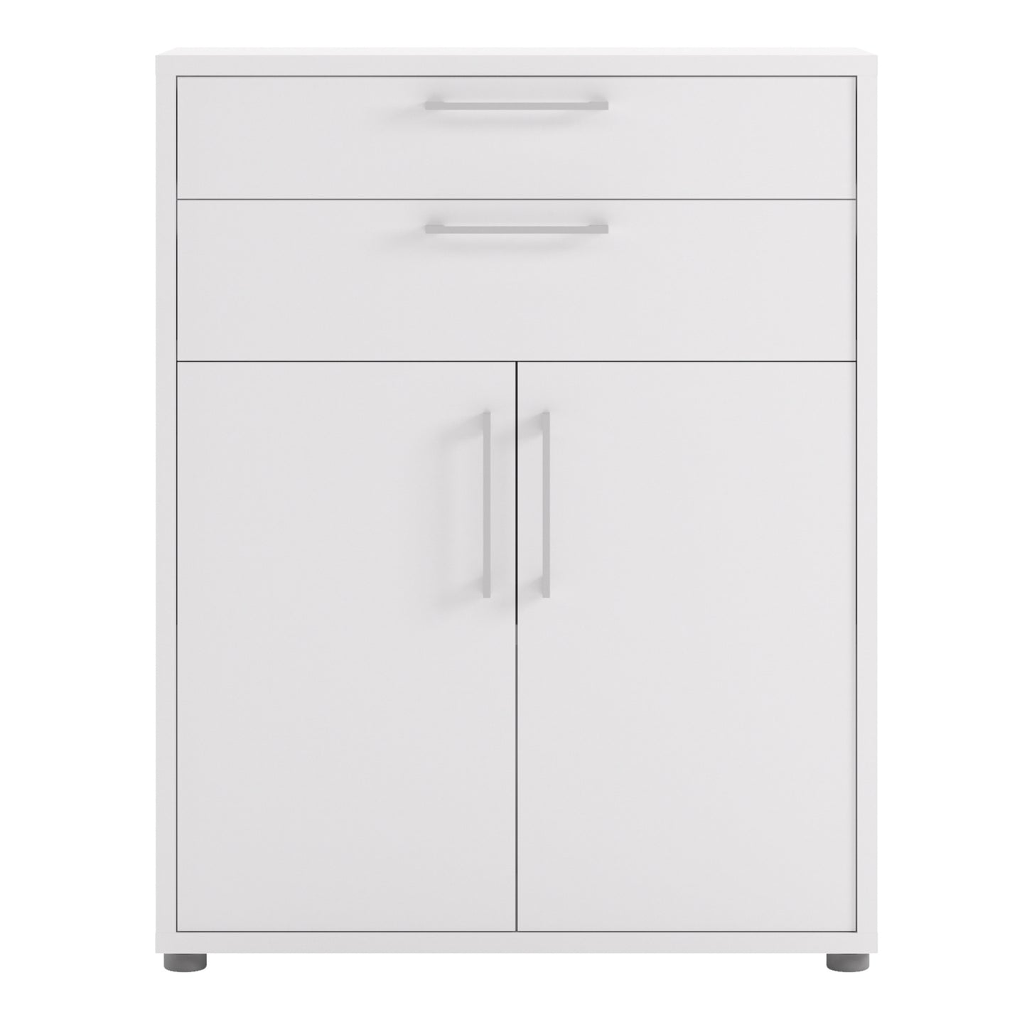 prima bookcase 1 shelf with 2 drawers 2 doors in white