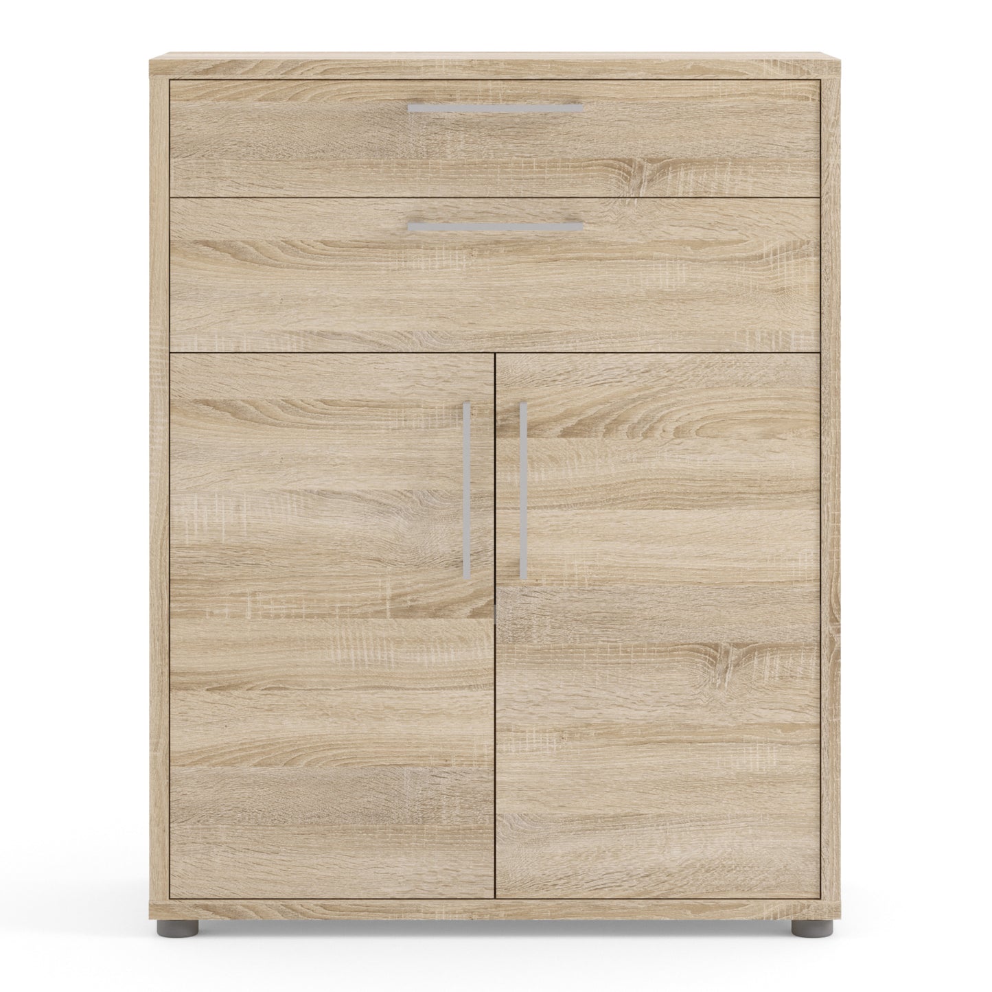 prima bookcase 1 shelf with 2 drawers 2 doors in oak