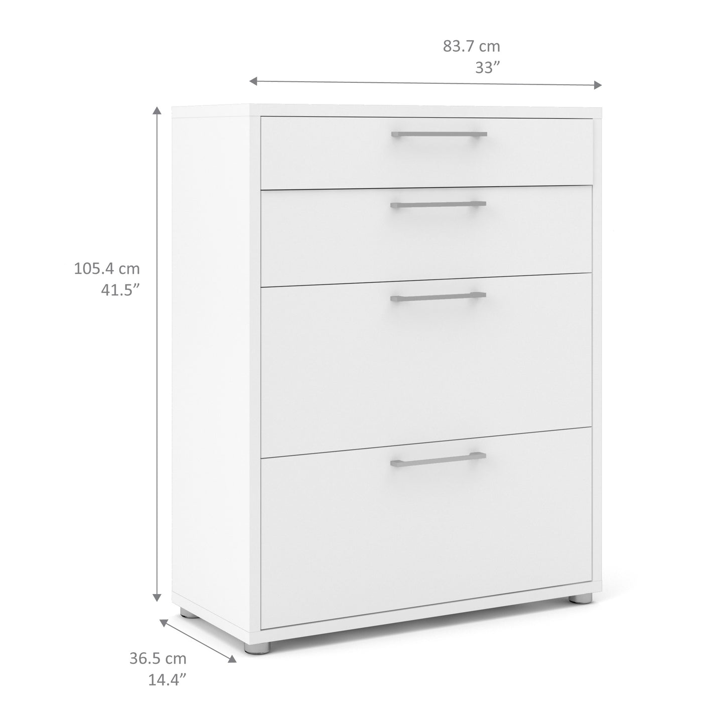 prima office storage with 2 drawers 2 file drawers in white