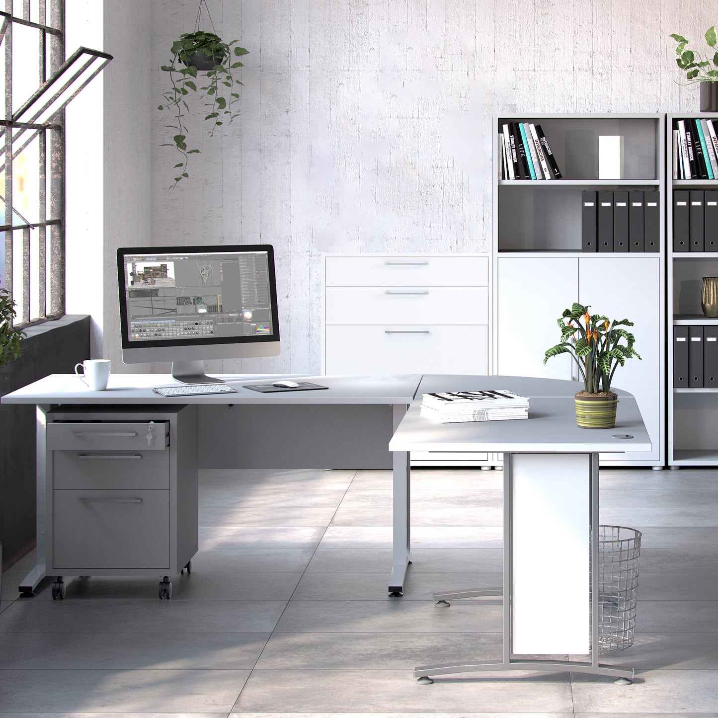 prima office storage with 2 drawers 2 file drawers in white