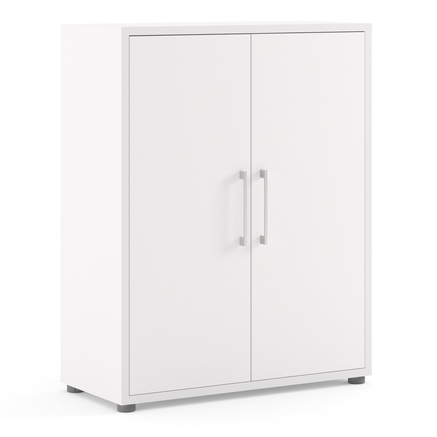 prima bookcase 2 shelves with 2 doors in white