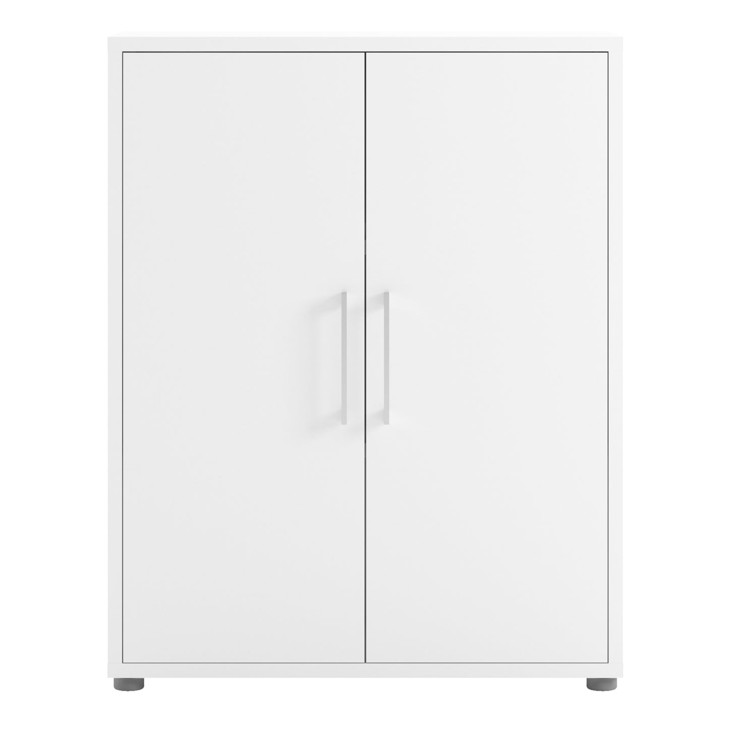 prima bookcase 2 shelves with 2 doors in white