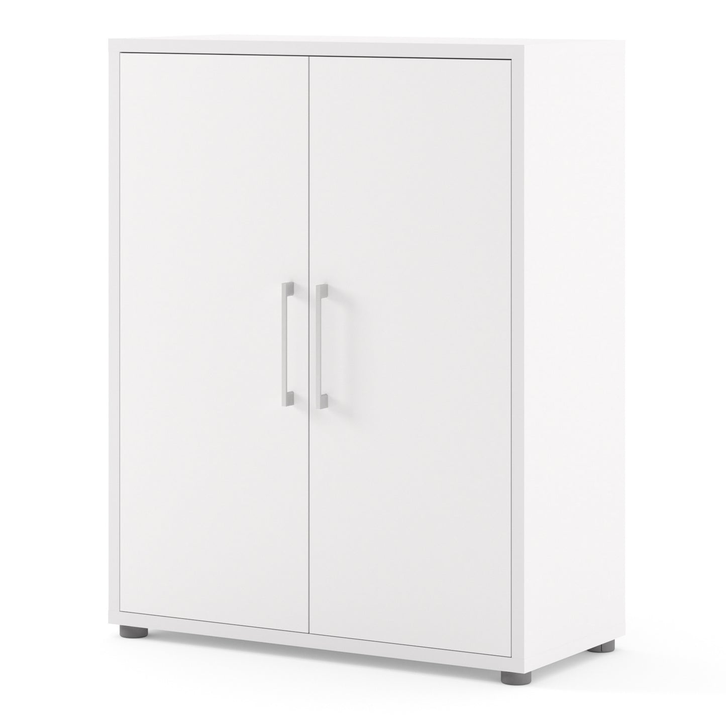 prima bookcase 2 shelves with 2 doors in white