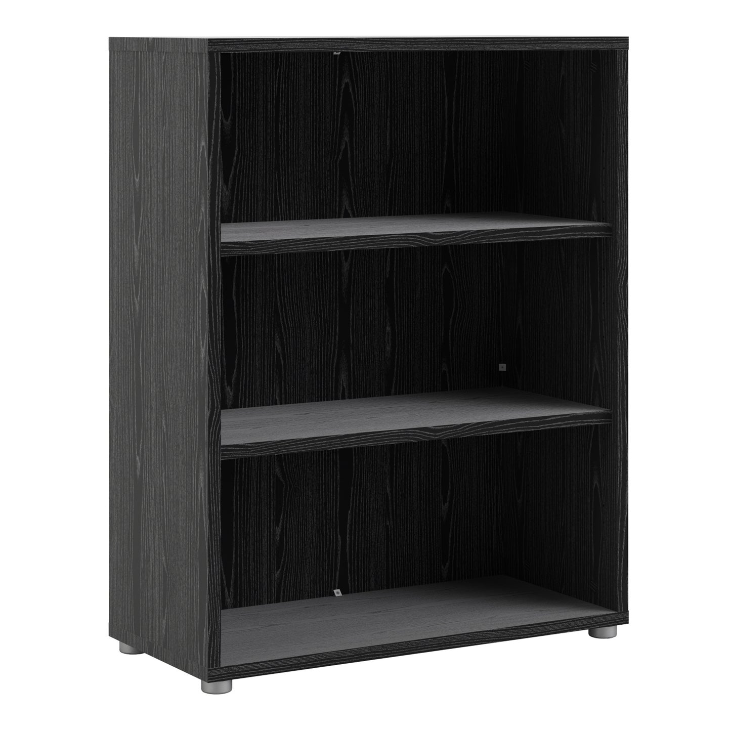 prima bookcase 2 shelves in black woodgrain