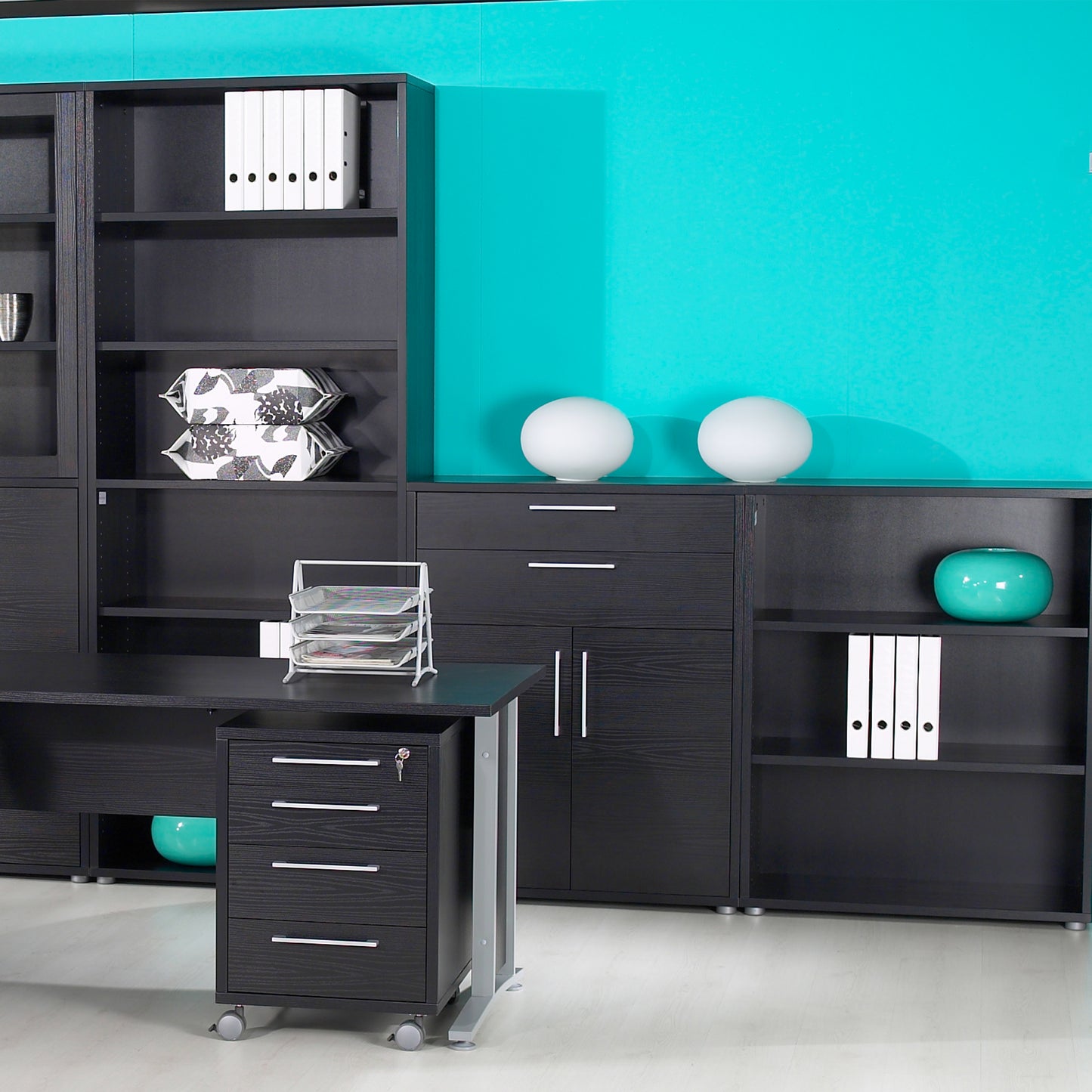 prima bookcase 2 shelves in black woodgrain