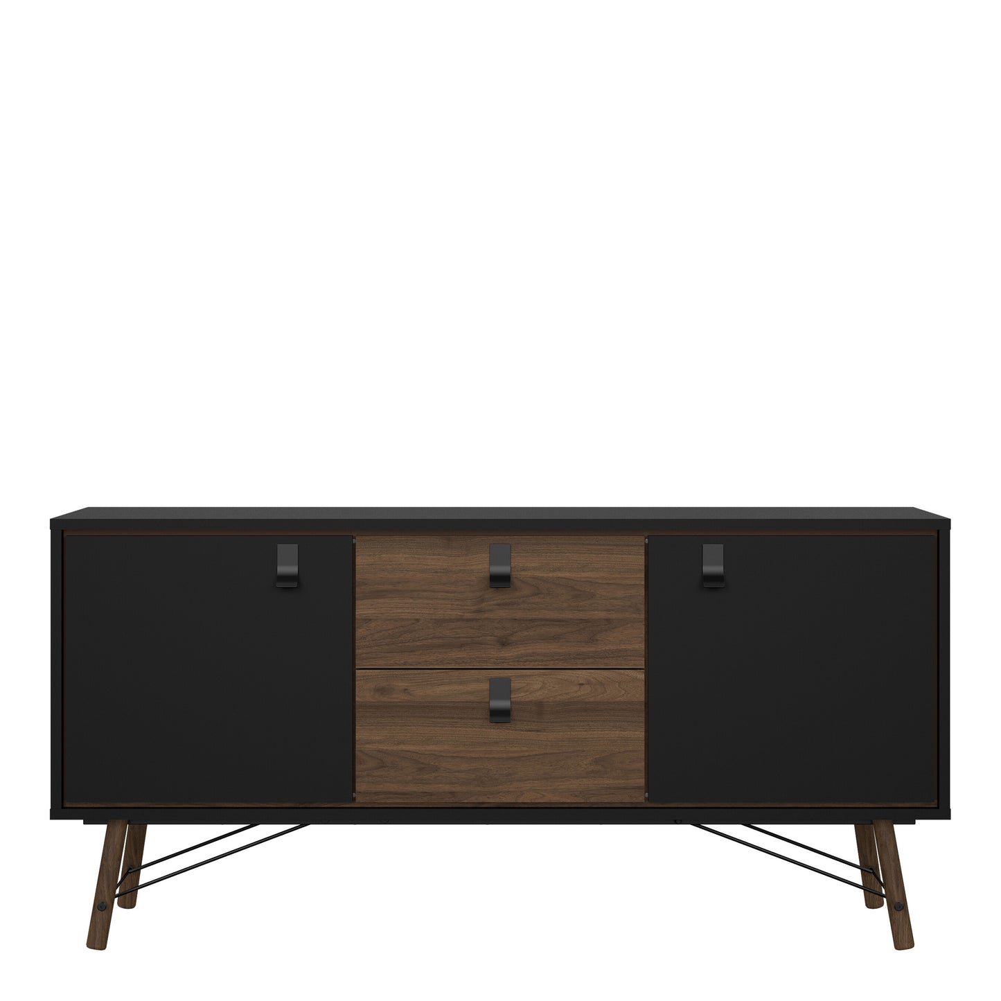 ry sideboard 2 doors 2 drawers in matt black walnut