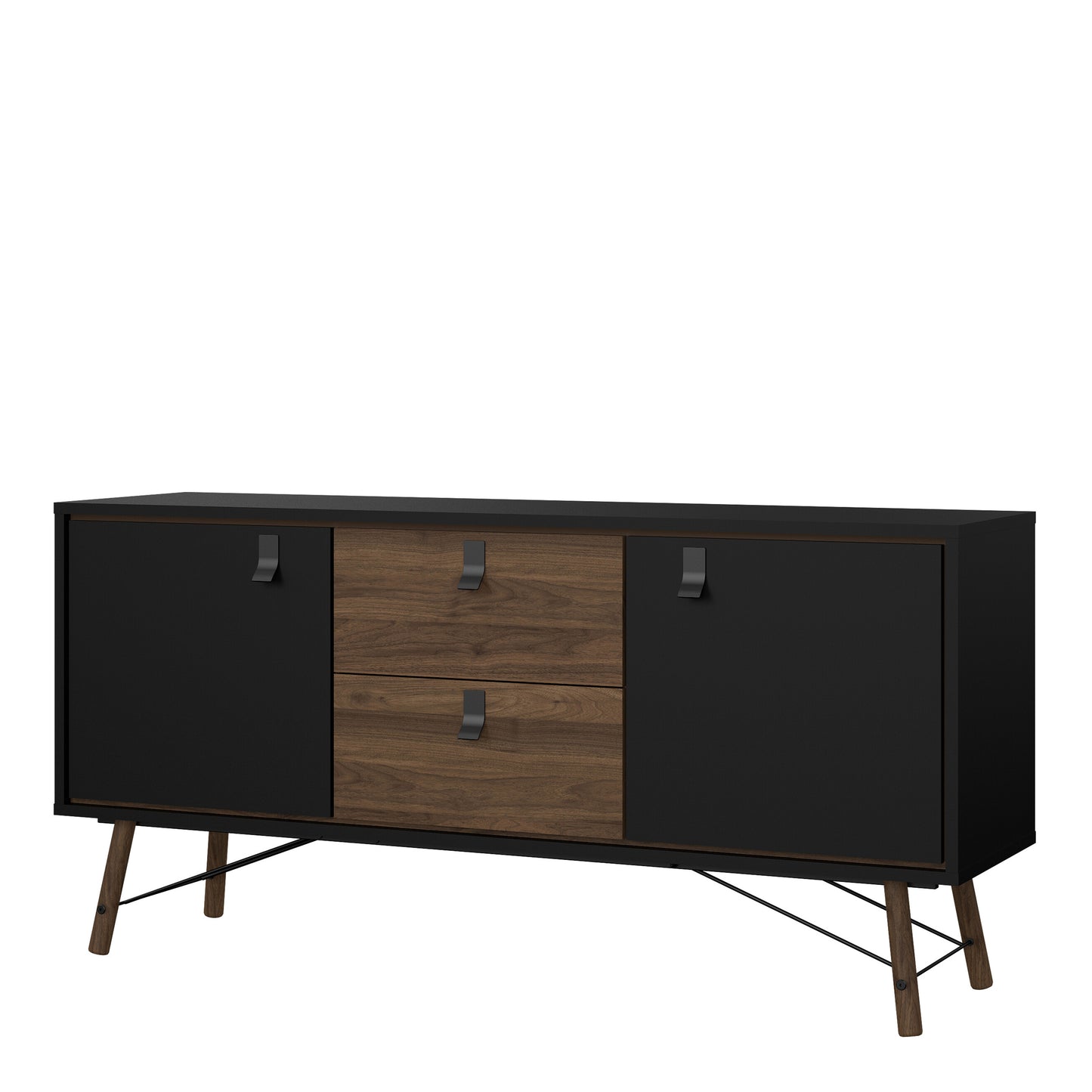 ry sideboard 2 doors 2 drawers in matt black walnut