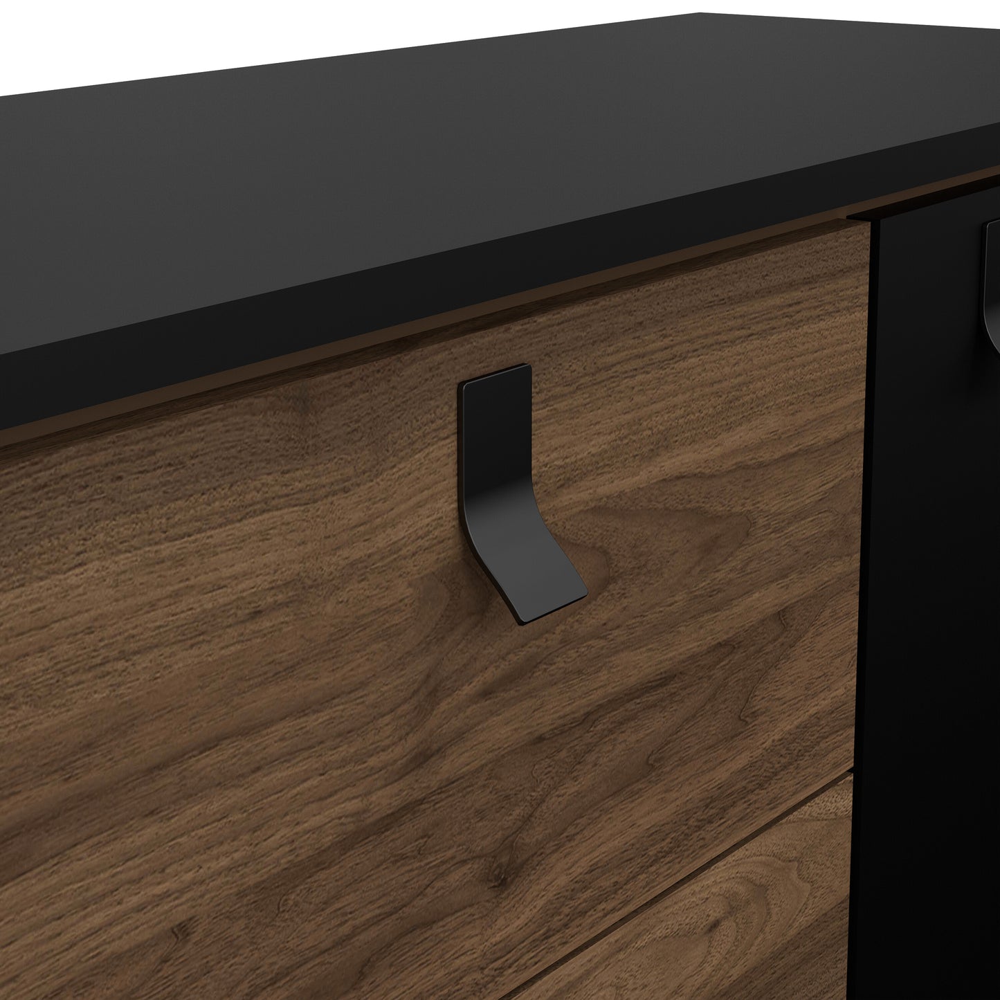 ry sideboard 2 doors 2 drawers in matt black walnut