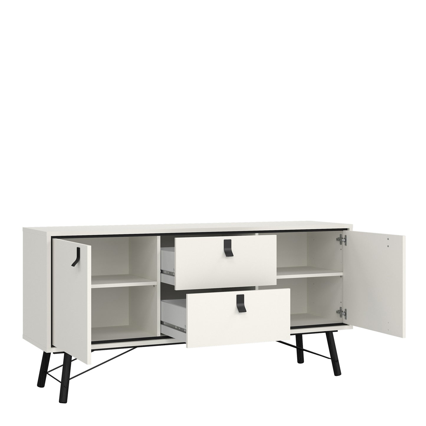 ry sideboard 2 doors 2 drawers in matt white