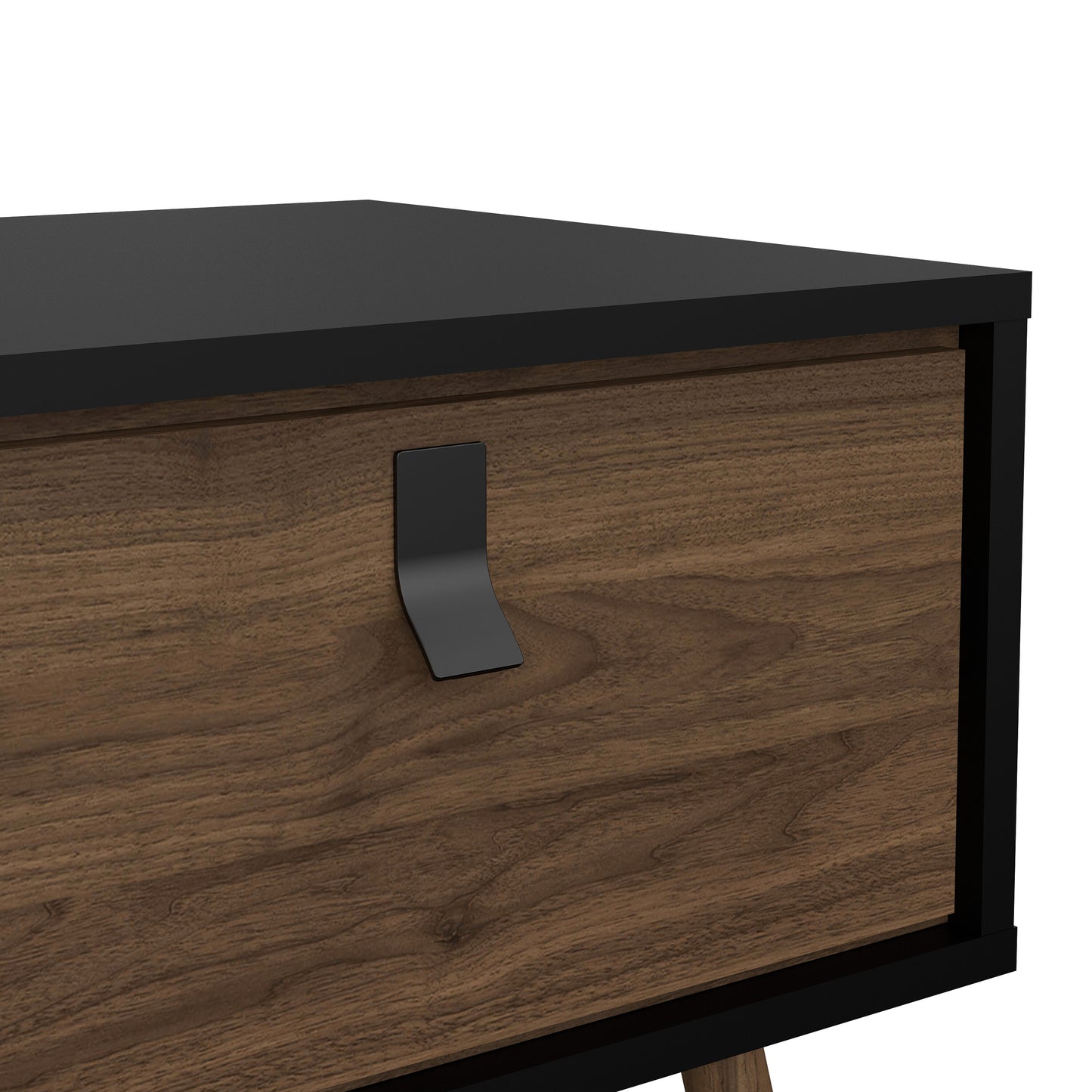 ry coffee table with 1 drawer in matt black walnut