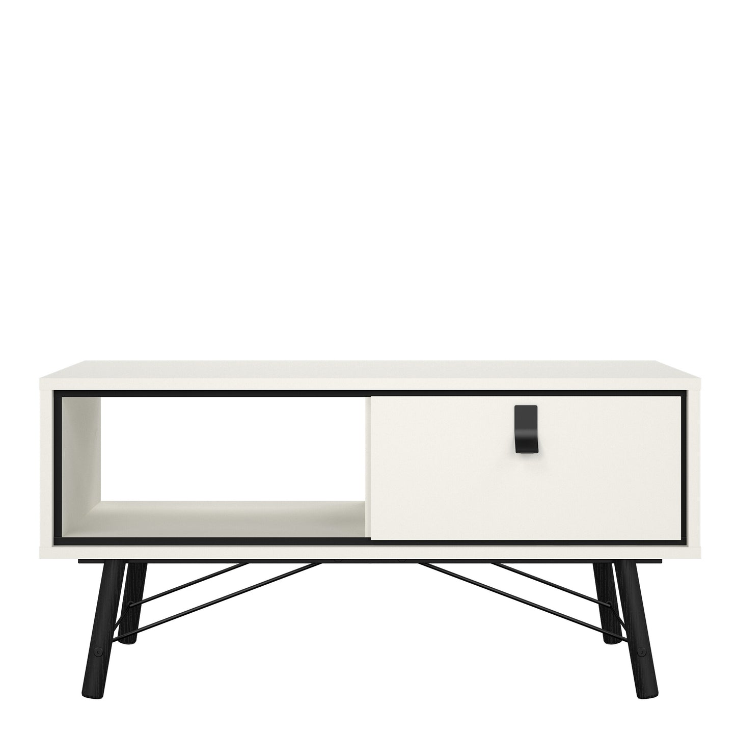 ry coffee table with 1 drawer in matt white