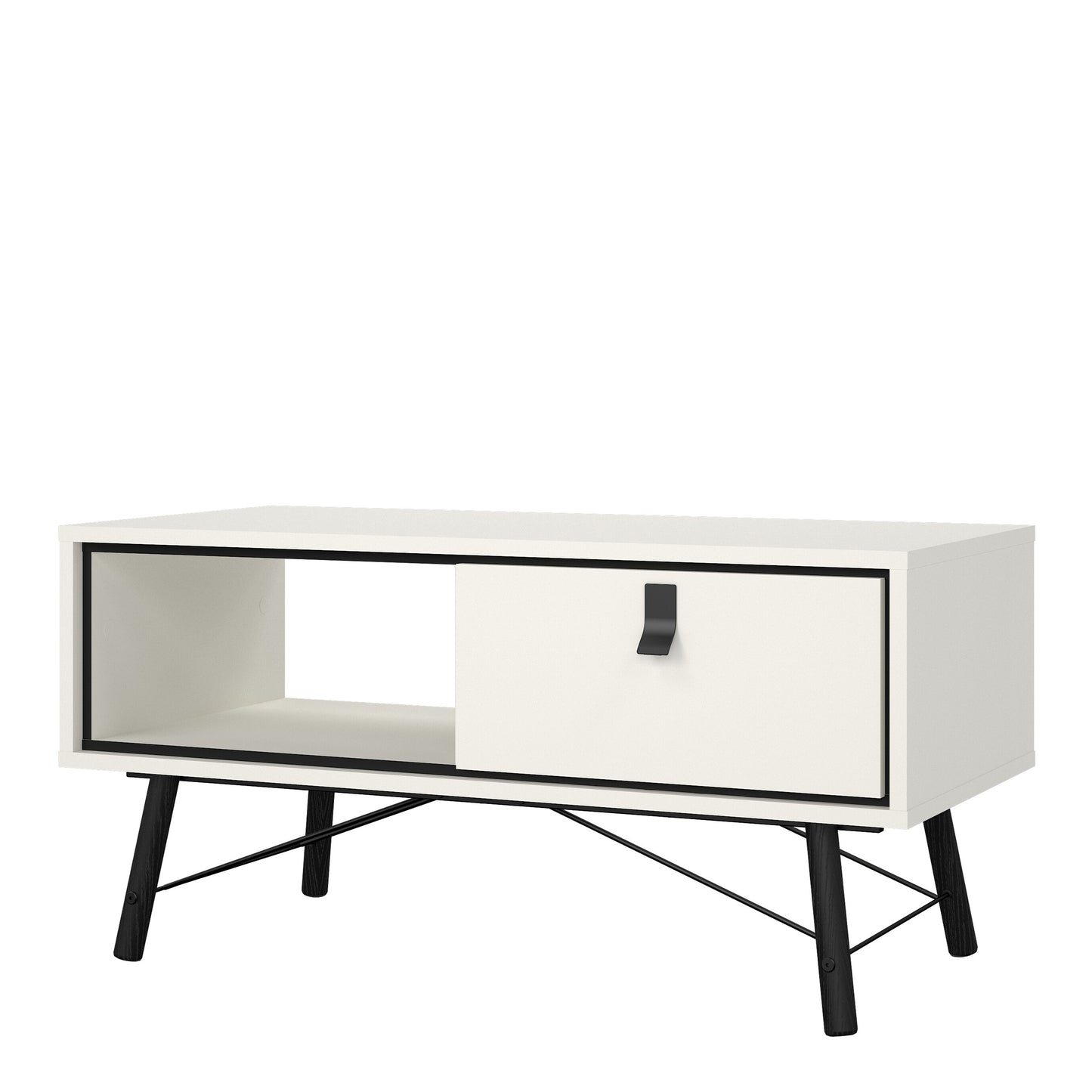 ry coffee table with 1 drawer in matt white
