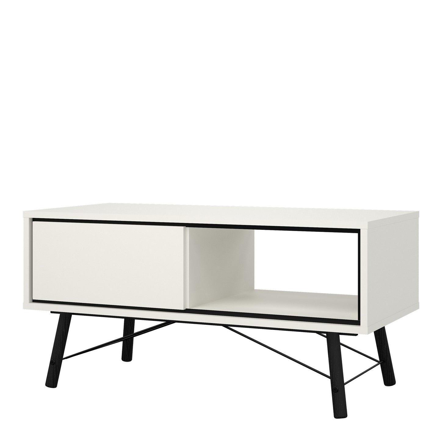 ry coffee table with 1 drawer in matt white
