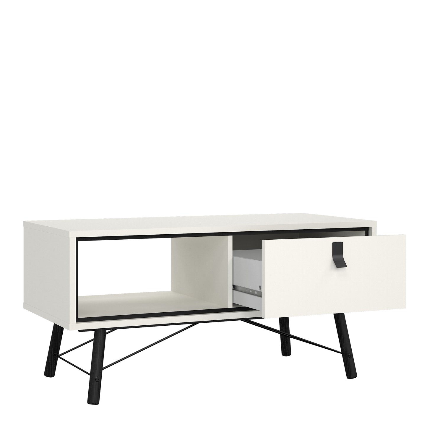 ry coffee table with 1 drawer in matt white