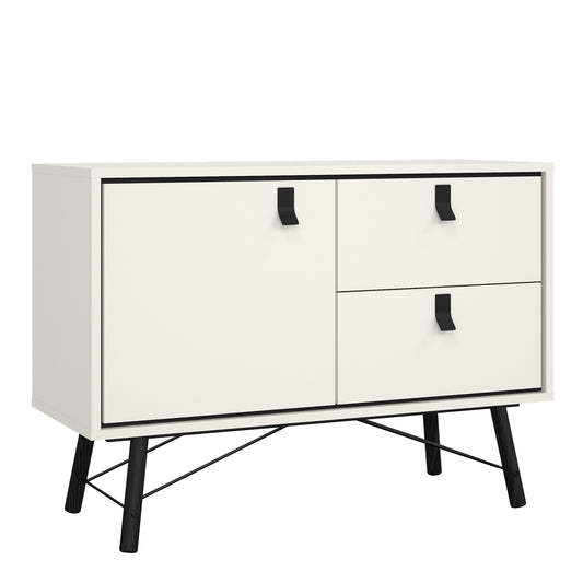 ry sideboard with 1 door 2 drawers in matt white